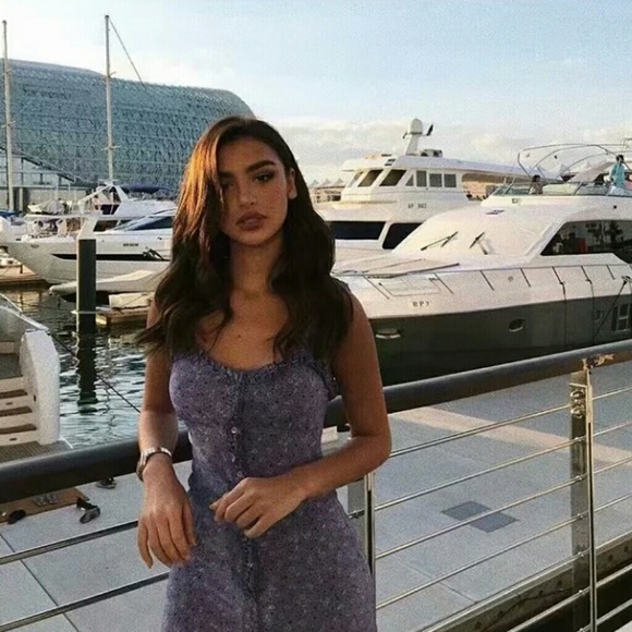 Lavender floral silk slip dress - Picture 5 of 8